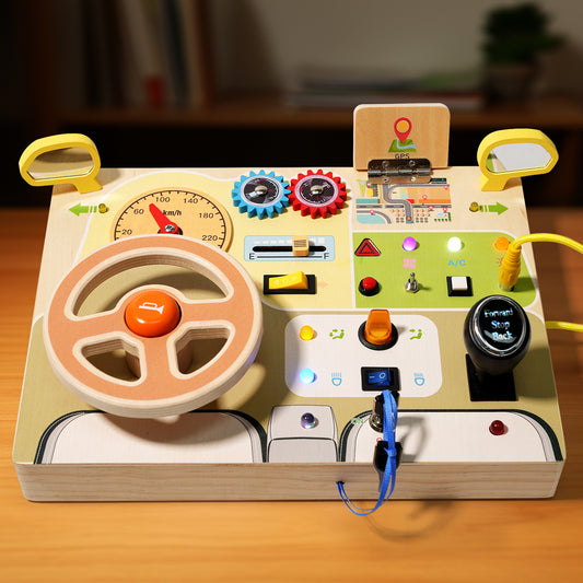 Wooden Steering Wheel Puzzle Toy